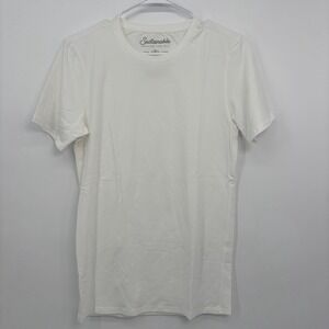 Pact Mens Organic Cotton Stretch-Fit Crew Neck T Shirt White Medium Short Sleeve